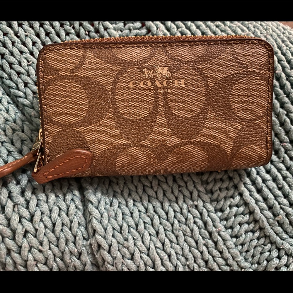 Coach small zip around wallet or card case